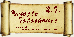 Manojlo Totošković vizit kartica